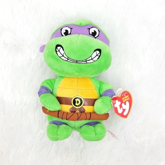 Ty Beanie Baby Plush Teenage Mutant Ninja Turtle TMNT Donatello Purple Turtle - Picture 7 of 16